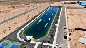 Drone / aerial view of a nearby body of water