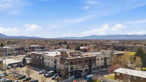 Aerial view of a mountainous background