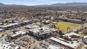 Aerial view of property's location with mountains