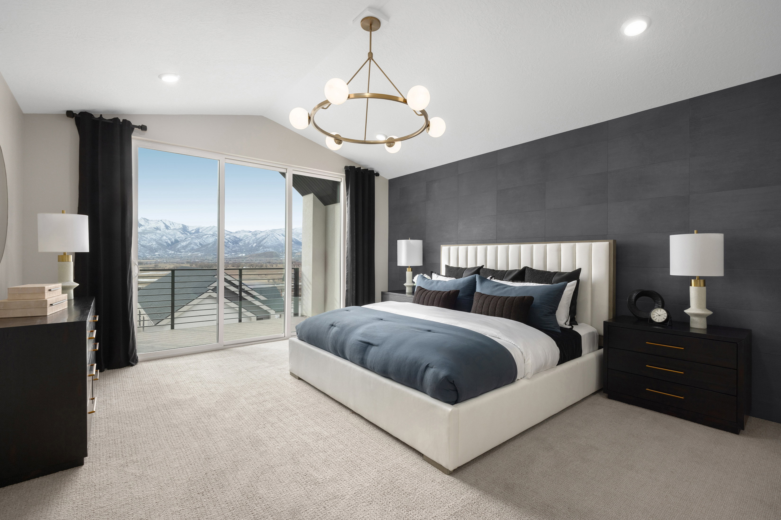 Owner's Suite featuring covered balcony  *Actual home may differ in color/material/options. Pictures are of finished homes of the same floor plan and may contain options/upgrades/ decorations/ furnishings not available at the advertised price.