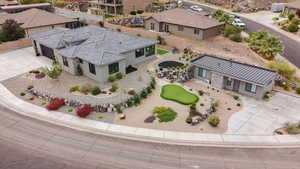 Aerial view of residential area
