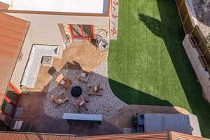 Aerial of back patio