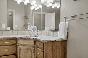Bathroom featuring vanity