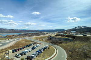 Aerial view of a mountainous background