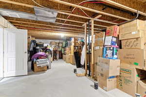 View of unfinished basement