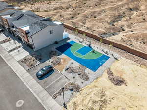Bird's eye view of a desert landscape