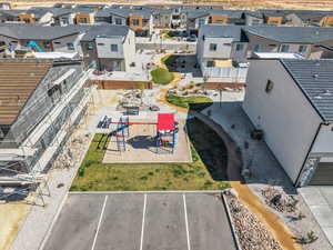 Aerial view of residential area