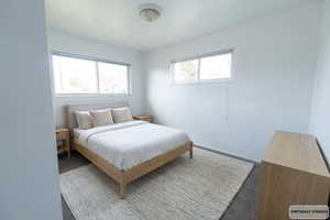 View of carpeted bedroom