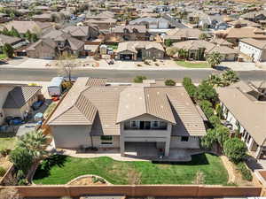 Aerial perspective of suburban area