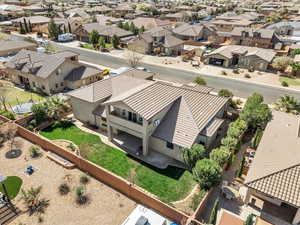 Aerial view of residential area