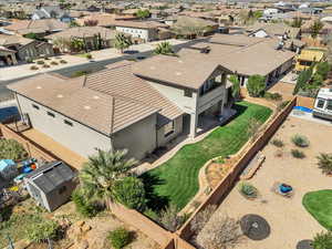 Aerial view of residential area
