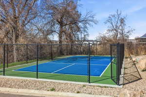 View of tennis court