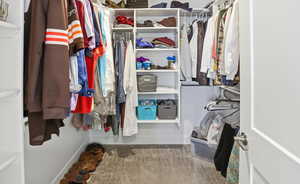 View of walk in closet