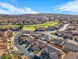Aerial view of a mountainous background