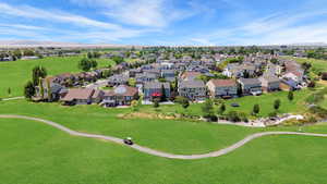 Aerial view of residential area