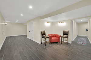 Living area featuring recessed lighting