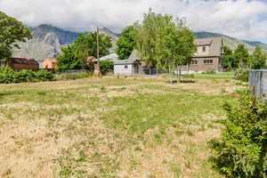 View of yard featuring a mountain view