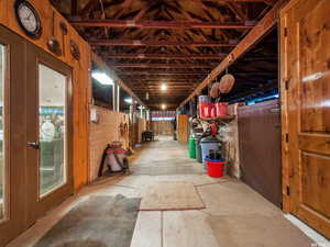 View of horse barn