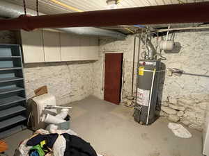 Unfinished below grade area with water heater