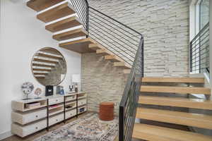 Stairs with wood finished floors