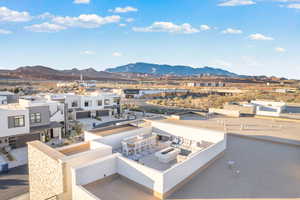 Mountain view with nearby suburban area