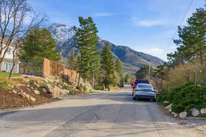 View of asphalt road featuring a mountain view
