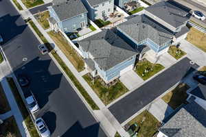 Aerial view of residential area