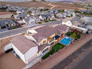 Aerial view of residential area