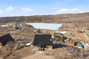 Overview of rural landscape with a mountainous background