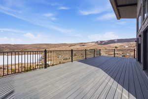 Deck featuring a mountain view