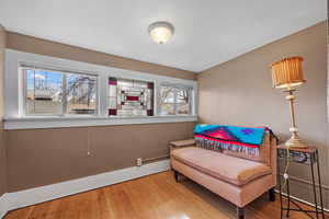 Living area featuring light wood finished floors