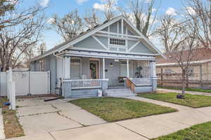 View of front of property featuring a porch