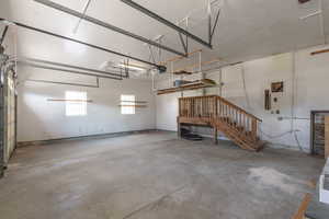 View of 3 car garage