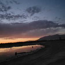 Water view with a mountainous background