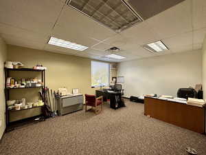Office with a drop ceiling