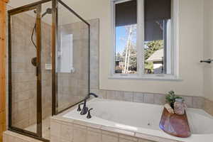 With soaking tub and separate shower