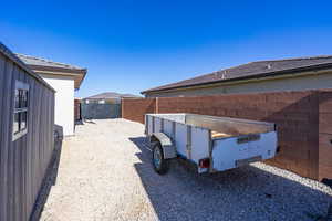 View of home's exterior featuring a fenced backyard