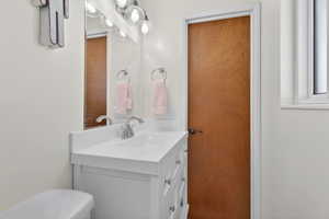 Bathroom featuring vanity