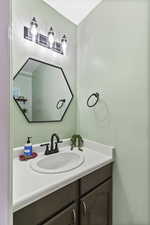 Bathroom featuring vanity