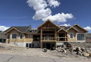 Framing stage of construction - Front of home