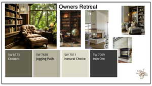 Inspiration Design Board for Owner's retreat featuring a mural