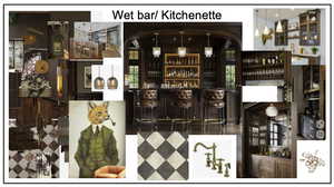 Inspiration Design Board for wet bar and "old rock" wine cellar