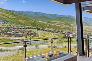 View of mountain background with nearby suburban area