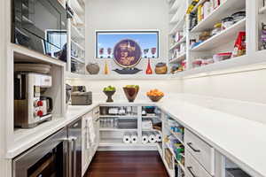 Storage area with wine cooler