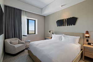 Bedroom with carpet floors