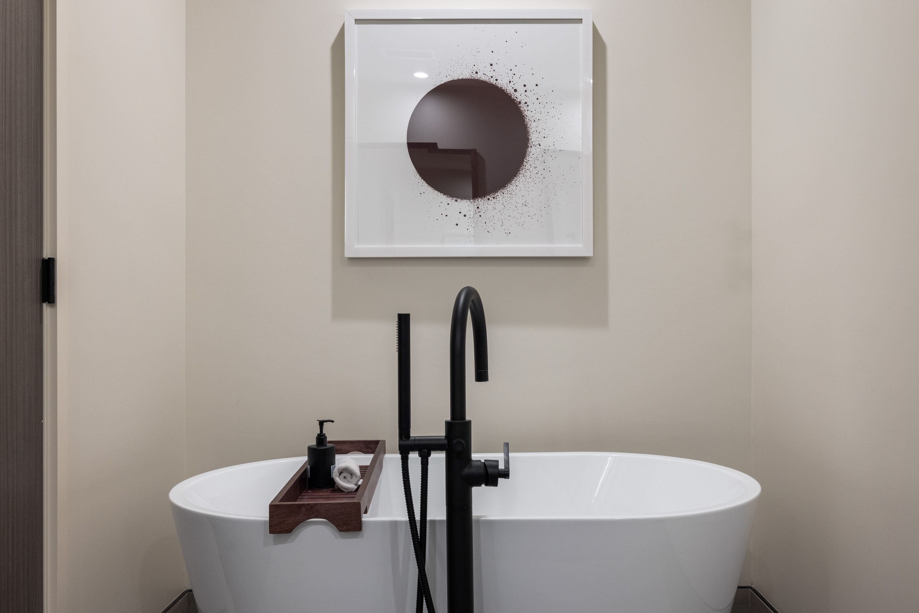 Full bath featuring a freestanding bath