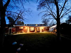 Front of Duplex at sunset