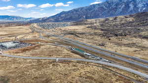Aerial view of a mountainous background