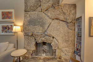 Detailed view of a fireplace