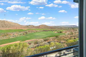 Mountain view featuring a golf course